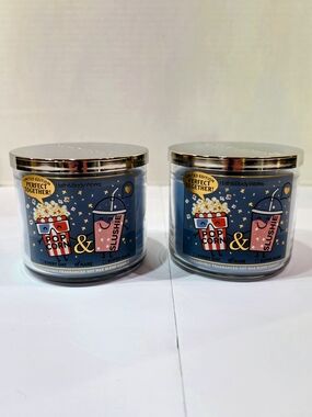 Bath & Body Works Popcorn & Slushie Scented Candle - Blue (Set of 2)